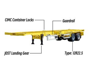 új CIMC New Model 2 Axle 40Ft Skeleton Semi Trailer for Sale in Guam félpótkocsi alváz