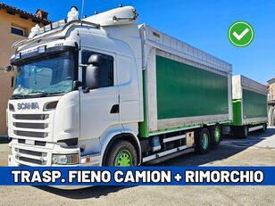 Scania R560 AUTOTRENO TRASPORTO FIENO/FORAGGIO ponyvás teherautó + ponyvás pótkocsi